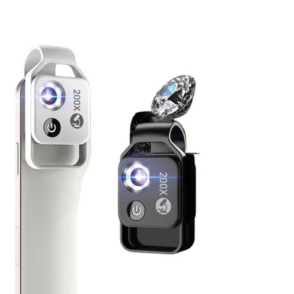 Educational 200X smartphone microscope lens, a powerful scientific tool for detailed observation & discovery.
