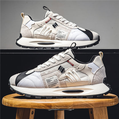Streetwear mens retro sneakers, bold Y2K aesthetic, comfortable, sporty athletic footwear.