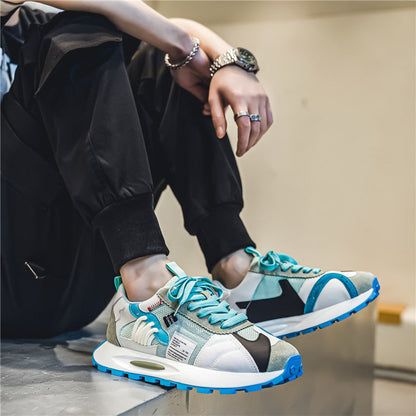 Lace-up mens retro sneakers with bold skate-inspired design, perfect for Y2K streetwear.