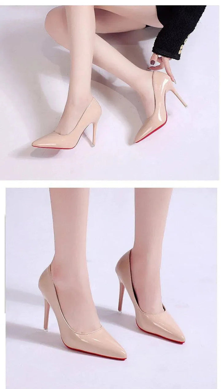Women's pointed-toe stiletto pumps, black elegant high heels perfect for modern sophisticated style.
