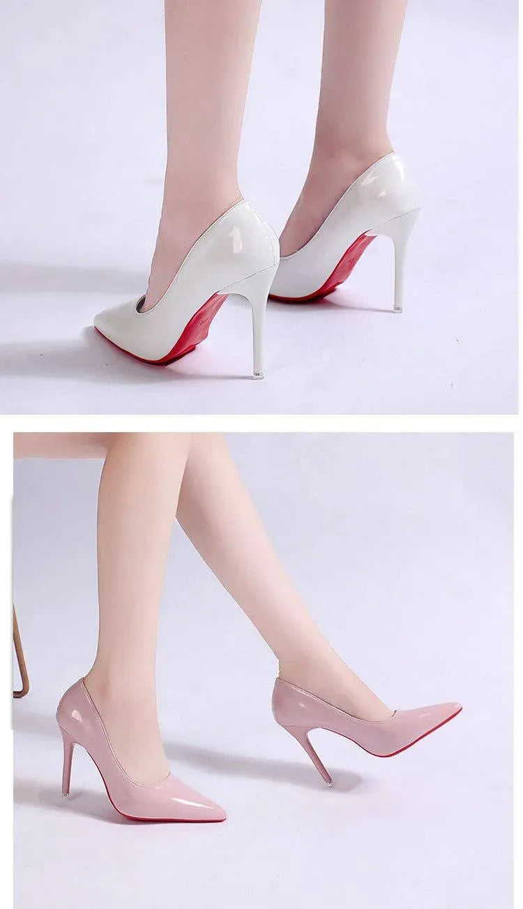 Women's elegant black stiletto pumps, ideal dress shoes for formal events & stylish office wear.