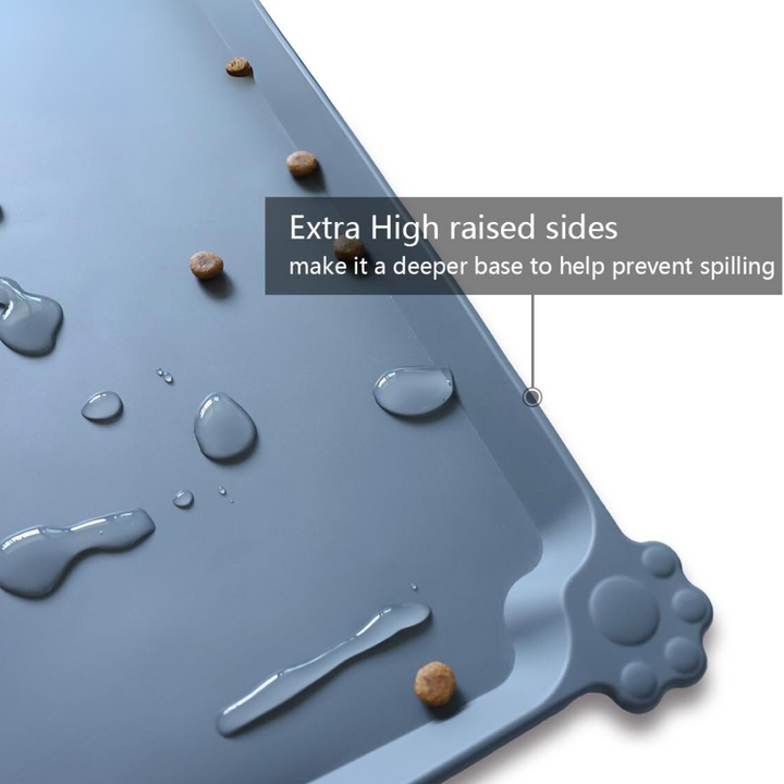 Dog & cat feeding mat, large size, waterproof, non-slip, designed for cleanliness and durability.