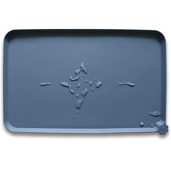 Large waterproof pet mat, designed for multiple pets, keeps feeding area hygienic & dry.