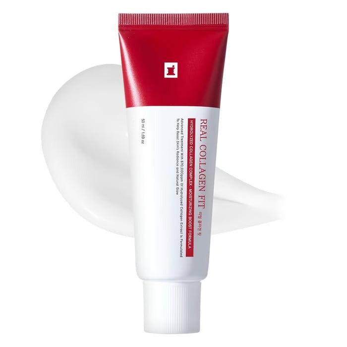 Close-up of Collagen Cream Face Mask, smooth texture, anti-aging, and deep hydration for youthful skin.