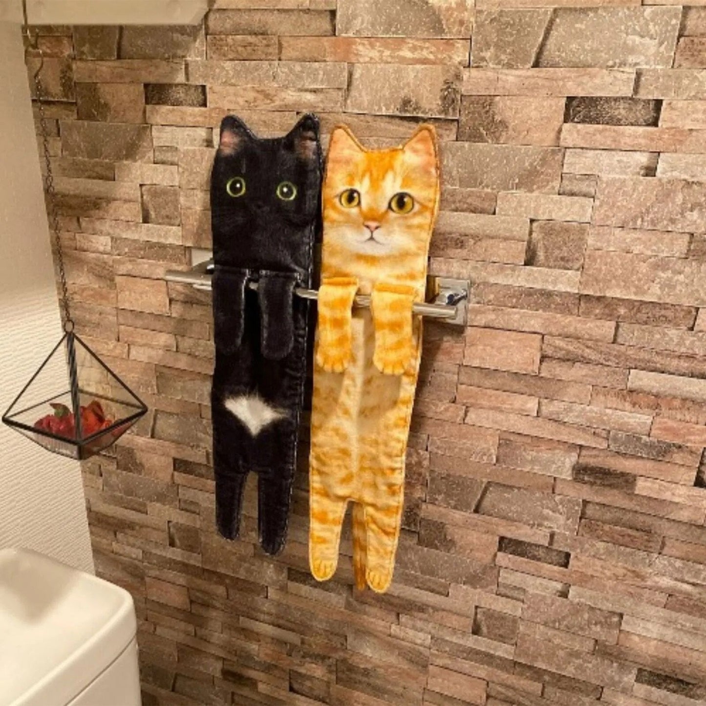 Cat themed hand towel, adds a touch of charm and absorbency to your home's decor.