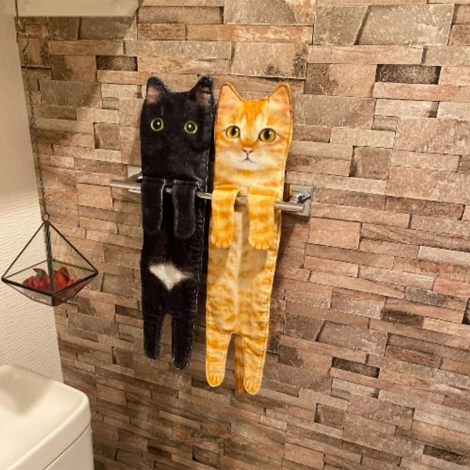 Cat themed hand towel, adds a touch of charm and absorbency to your home's decor.