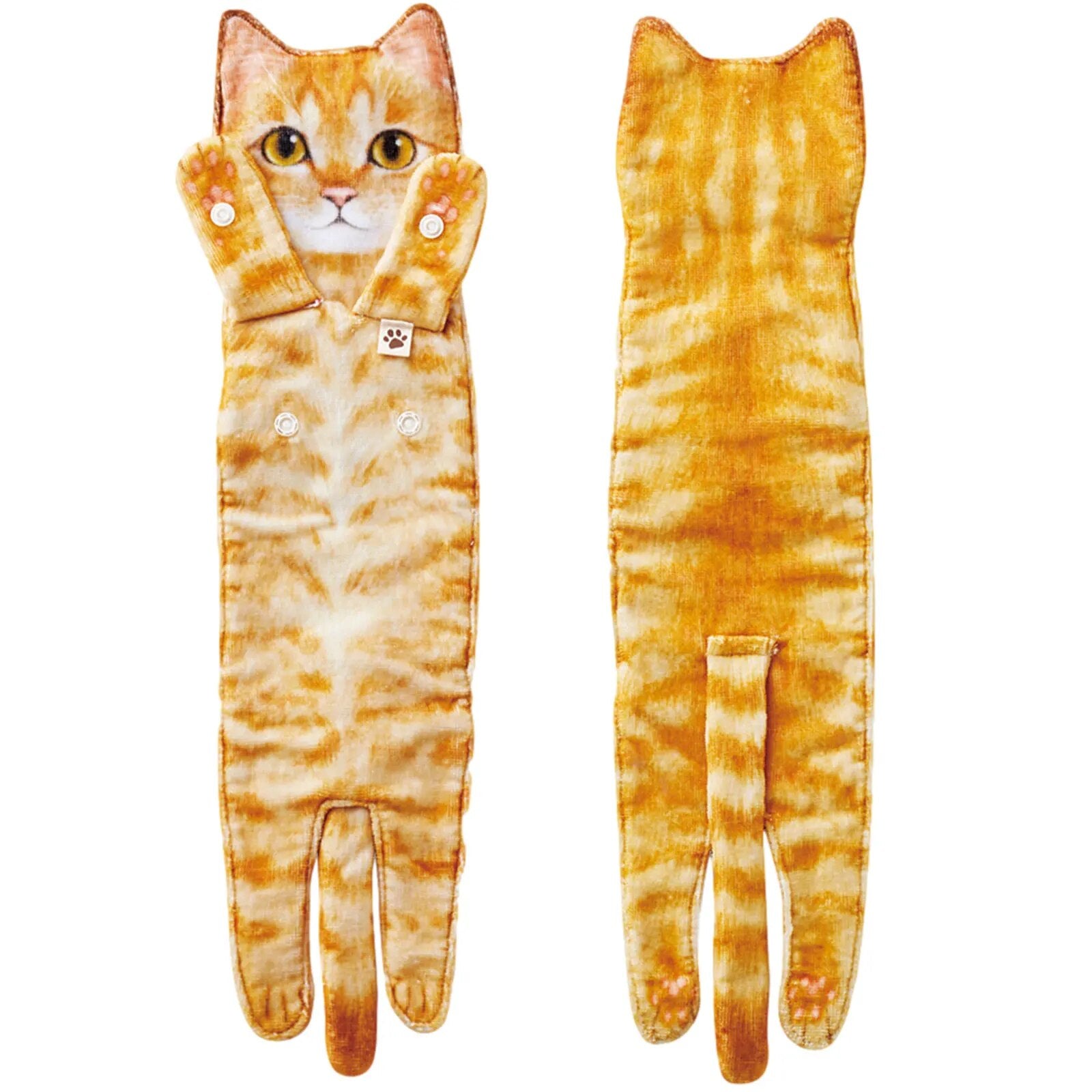 Novelty cat hand towel, soft and absorbent, perfect for any cat lover's home decor.
