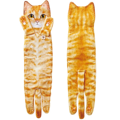 Novelty cat hand towel, soft and absorbent, perfect for any cat lover's home decor.