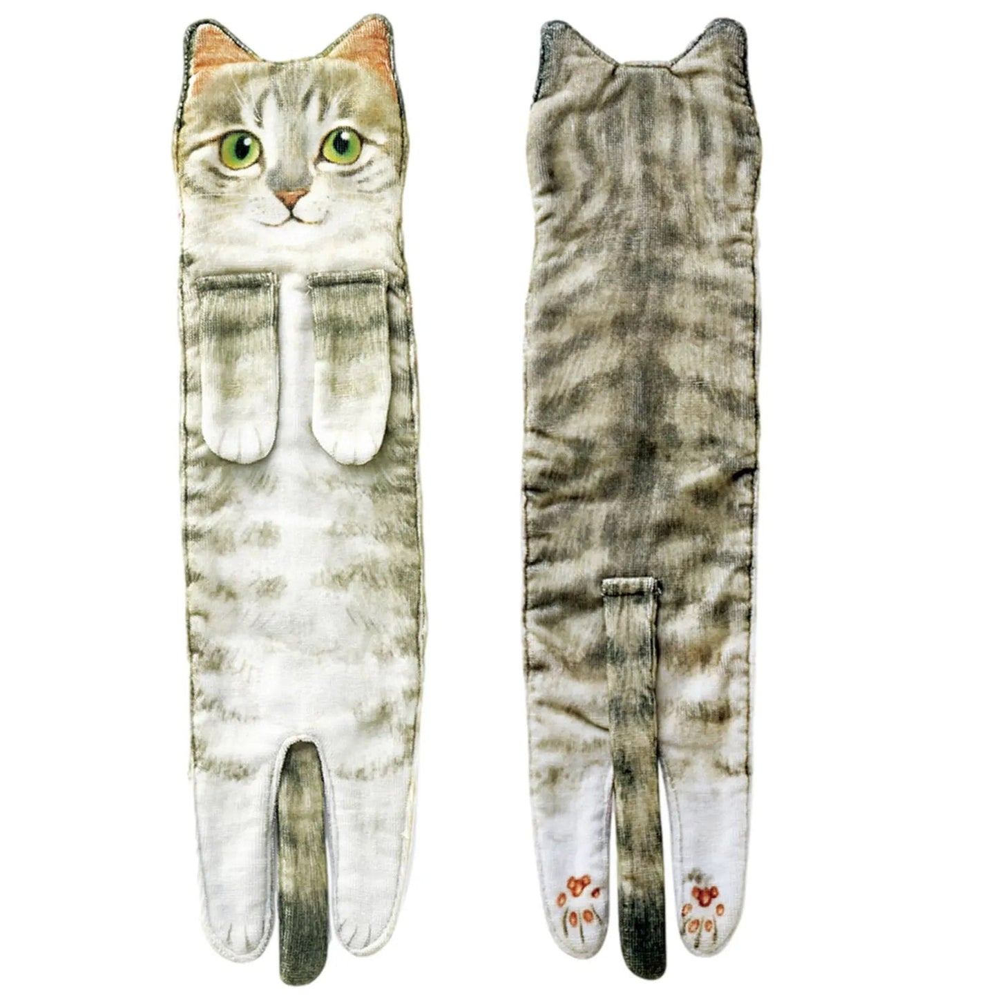 White super absorbent hand towel featuring an adorable cat print for bathroom decor.