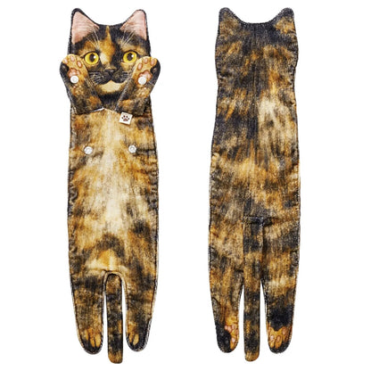Quick-dry cat kitchen towel, essential for pet owners, adds a cute touch to your home.