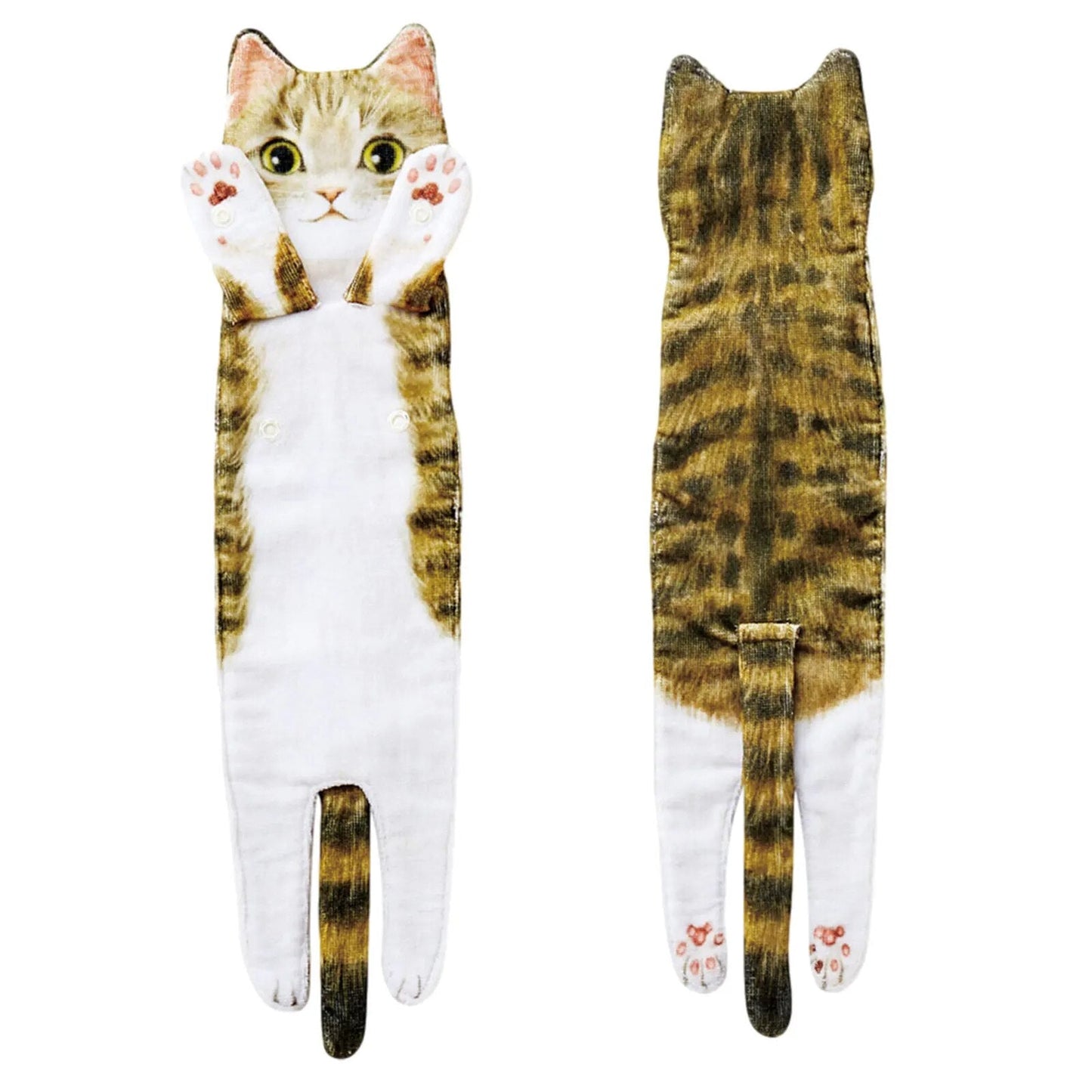 Decorative cat hand towel, highly absorbent, great for a fun bathroom or kitchen accessory.