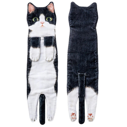 Gift-ready Cat Lover's absorbent hand towel, a cute and practical home decor item.