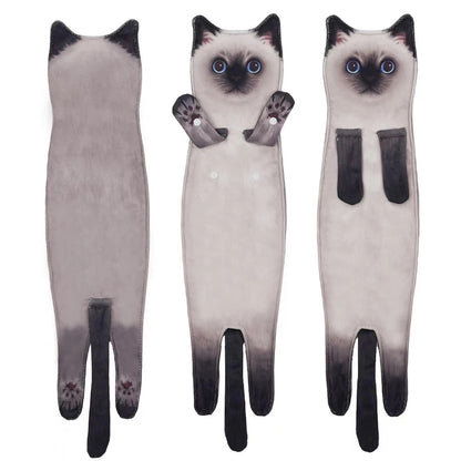 High-quality super absorbent cat towel, perfect for kitchen or bathroom, cute & functional.