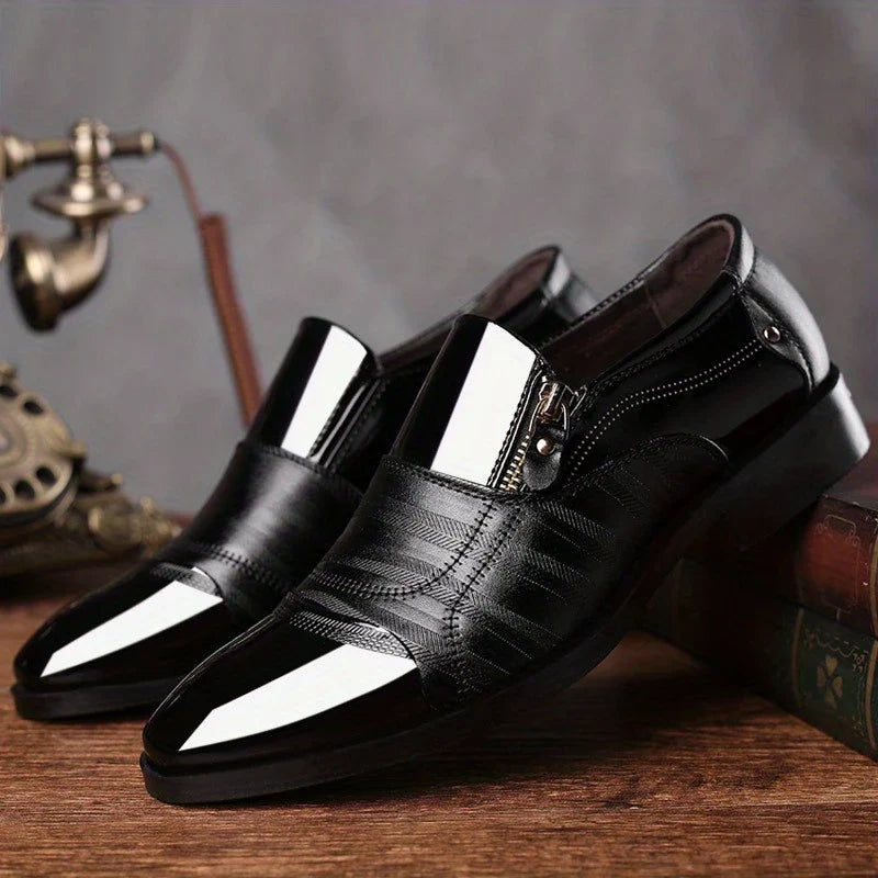Modern men's zip loafers, offering polished style and ultimate comfort for daily wear.
