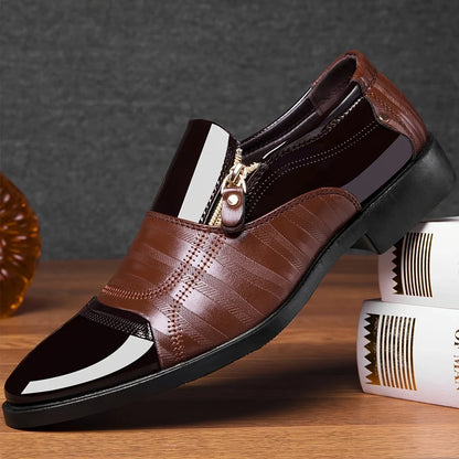Polished men's zip dress shoes, perfect for formal occasions & sophisticated style.