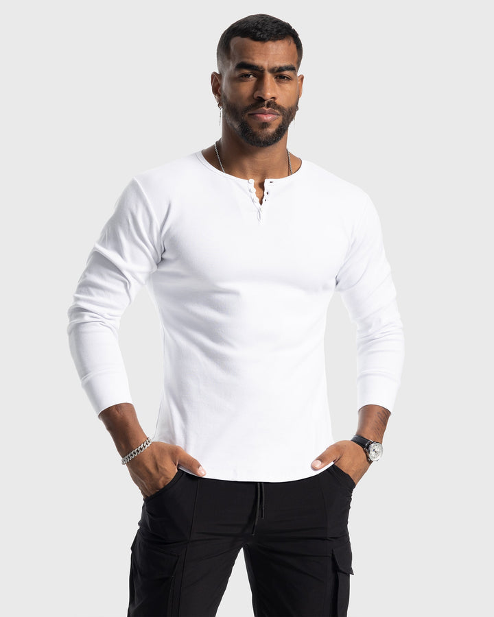 Comfort fit Men's Siena Ribbed Henley, designed for ultimate relaxation.