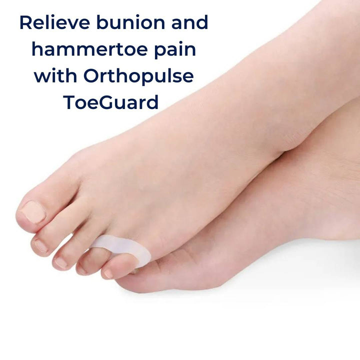 Flexible silicone toe correctors, aiding toe alignment and reducing bunion/hammertoe discomfort.
