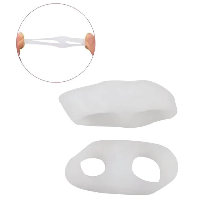 Pair of clear unisex toe spacers, ideal for bunion correction, hammertoe support, and pain relief.