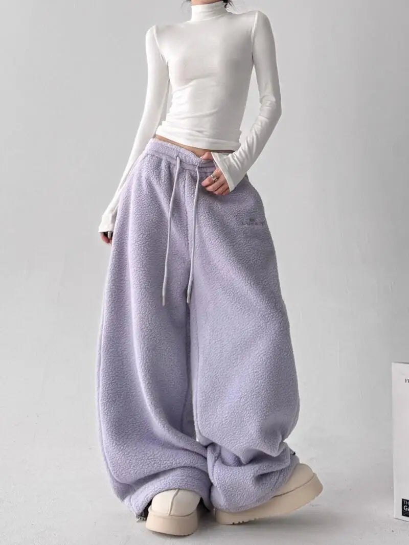 Soft pastel Cloudwalk drawstring loungewear pants for women, relaxed fit, comfortable casual wear, ideal for relaxing.