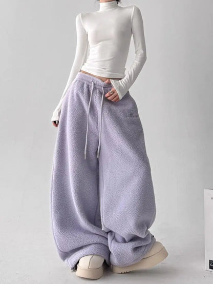 Soft pastel Cloudwalk drawstring loungewear pants for women, relaxed fit, comfortable casual wear, ideal for relaxing.