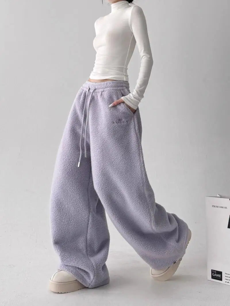 Plush Cloudwalk comfort pants, soft fabric womens loungewear, cozy pastel bottoms for stylish everyday wear.