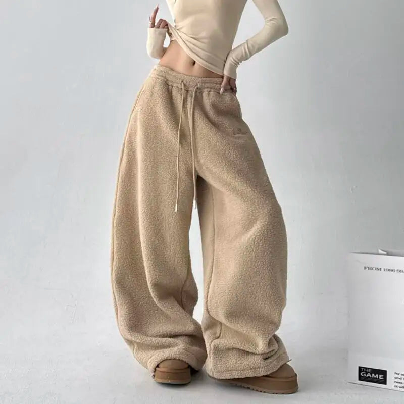 Cloudwalk Cozy Loungewear Pants: Soft pastel women's drawstring sweatpants, relaxed fit, ultimate comfort & style.