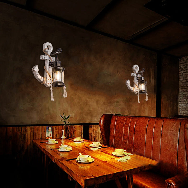 NautiGlow anchor wall sconce. Premium LED nautical light, ideal for coastal decor & home ambiance.