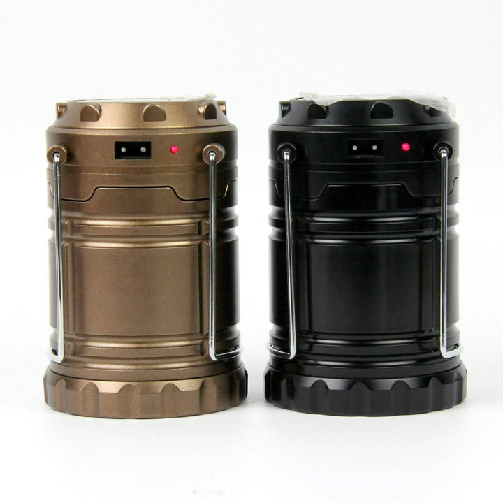 Bright LED camping lantern, expanded to illuminate a tent, a must-have for outdoor adventures.