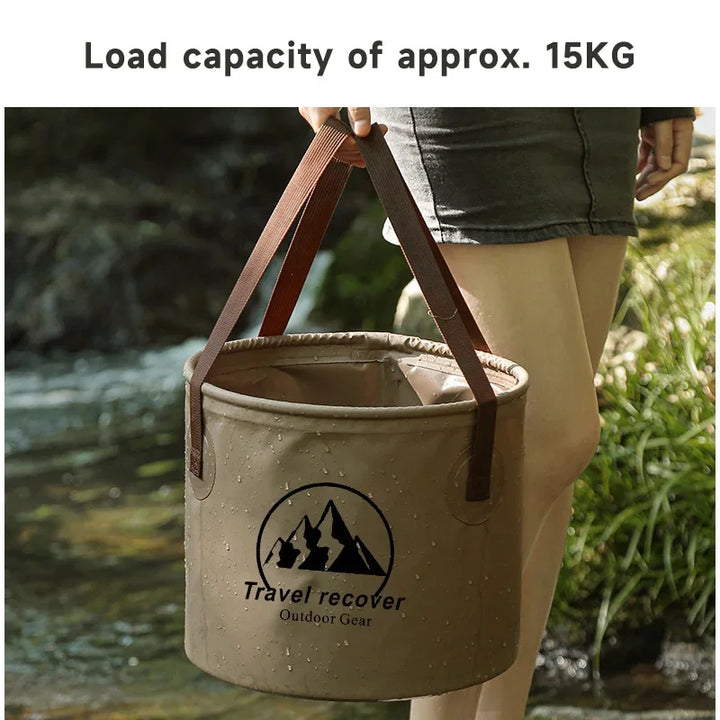 Collapsible PVC water bucket for camping & car wash, 20L portable foldable pail