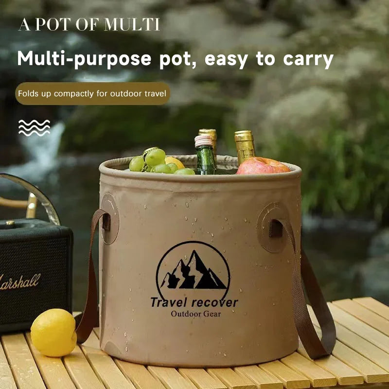 Foldable 20L water pail, ideal for car wash, fishing, and outdoor activities