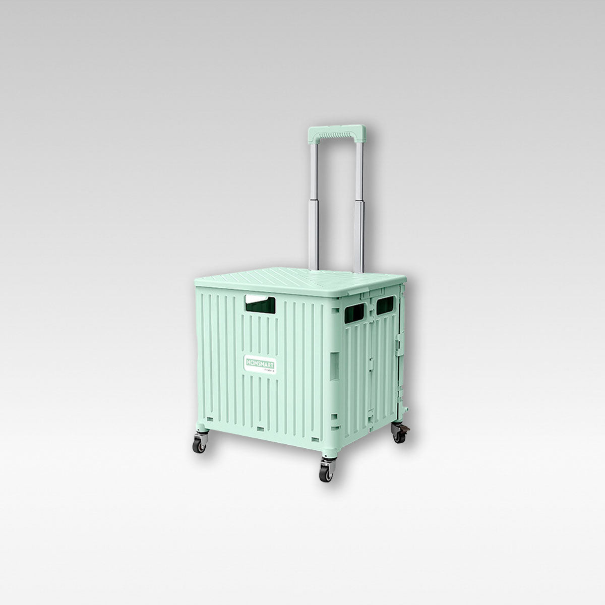 Collapsible rolling storage crate with swivel wheels for easy portability & camping gear storage