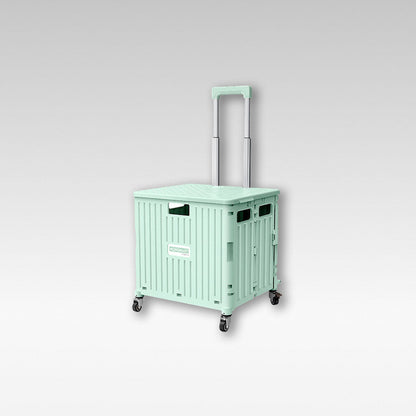 Collapsible rolling storage crate with swivel wheels for easy portability & camping gear storage