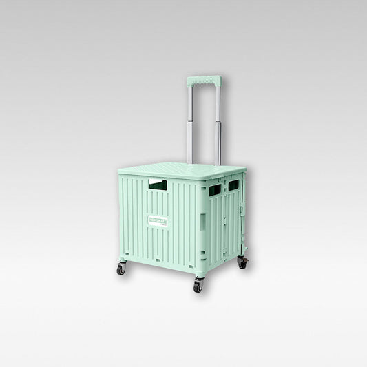Collapsible rolling storage crate with swivel wheels for easy portability & camping gear storage