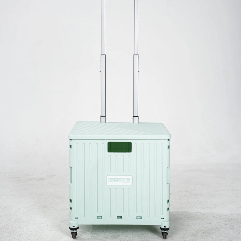 Rolling shopping trolley with robust stair wheels, designed for easy travel up steps & curbs