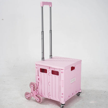 Folding utility cart with durable wheels, a portable and versatile storage box for any task
