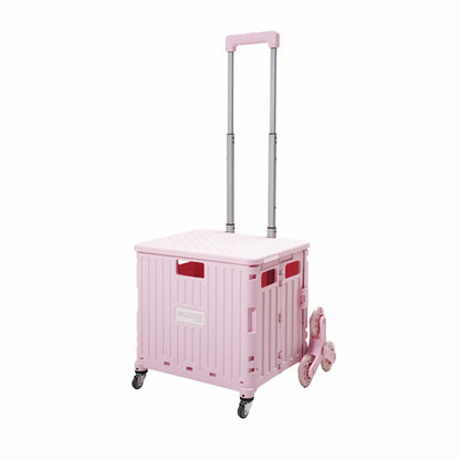 Collapsible storage box, a rolling crate with swivel wheels for fast, easy access & movement