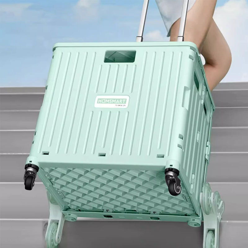 Sturdy collapsible cart with stair climbing wheels, making transport effortless up & down stairs