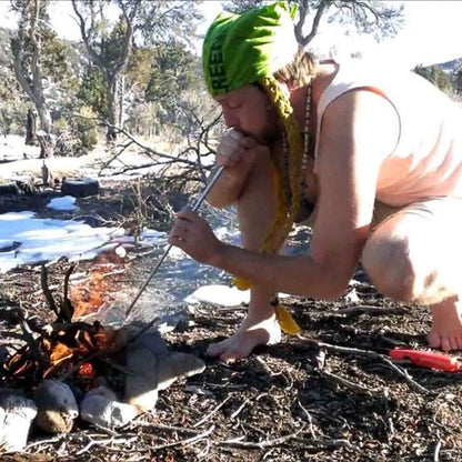 Survival gear: telescopic stainless steel fire starter blowpipe, essential for camping & BBQ