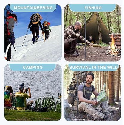 Versatile survival trekking pole with interchangeable multi-tools for outdoor emergencies