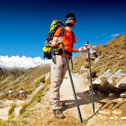 Adjustable height trekking pole, a versatile self-defense cane for outdoor enthusiasts