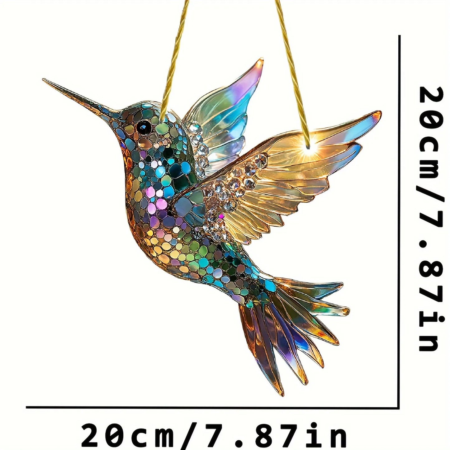 Elegant cardinal bird stained glass suncatcher window hanging decor. Vibrant home accent & gift idea.