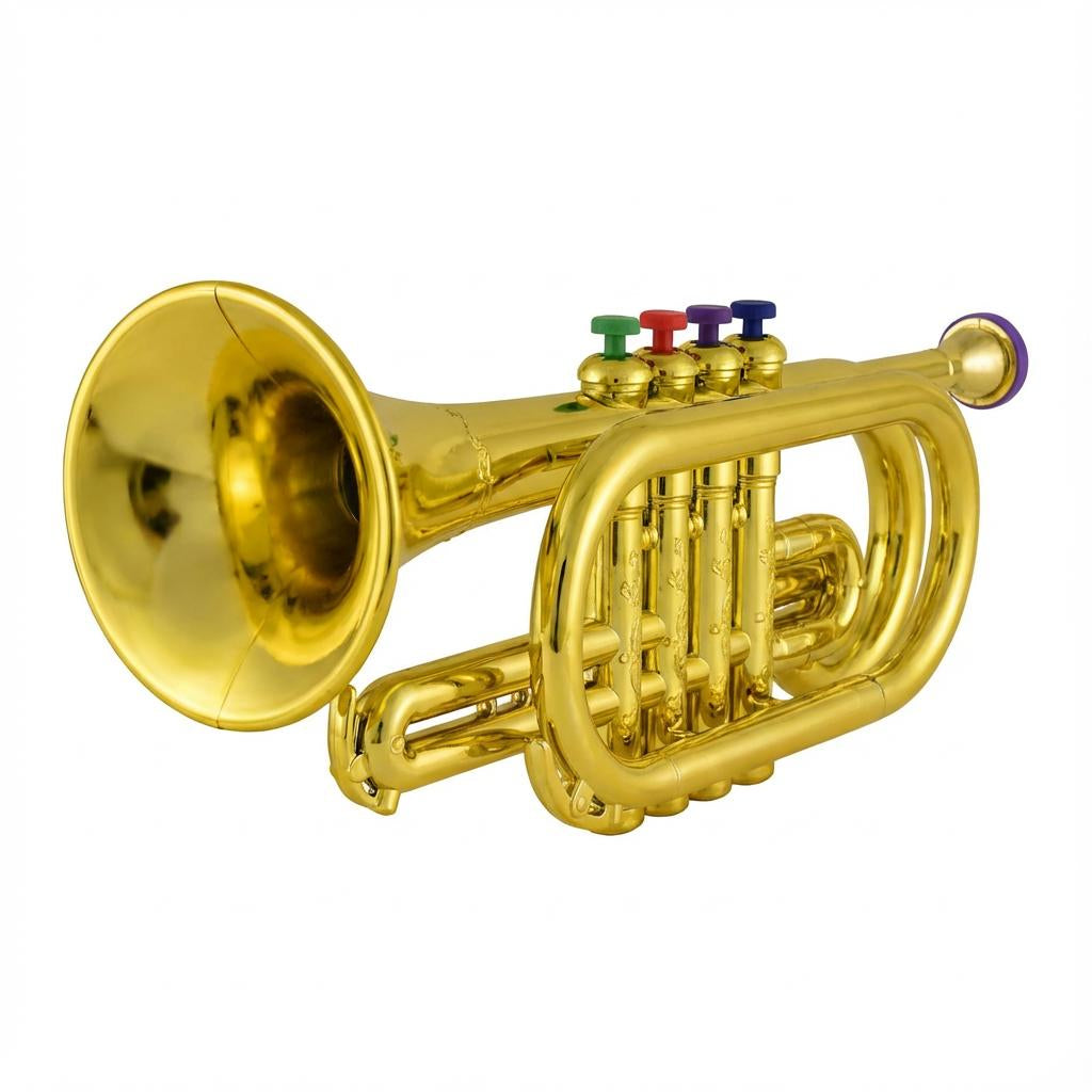 Durable plastic kids' trumpet toy, a toddler instrument designed for fun play and early musical development.