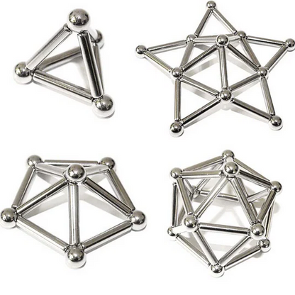 Kids' magnetic construction toy set with sticks & balls. Promotes creative thinking & STEM skills. Ideal learning gift.