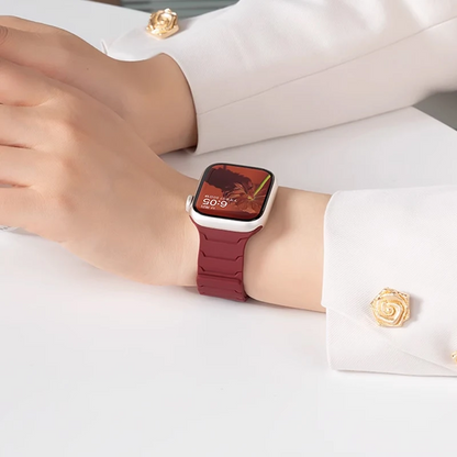 Soft silicone smartwatch accessory band, comfortable & adjustable, designed for long-lasting wear.