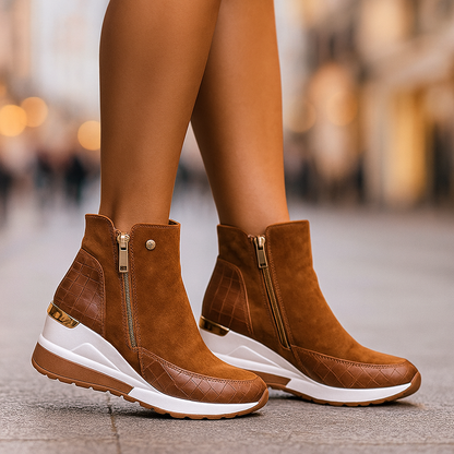 Comfortable women's mid-top sneakers with arch support, stylish and casual, perfect for walking.