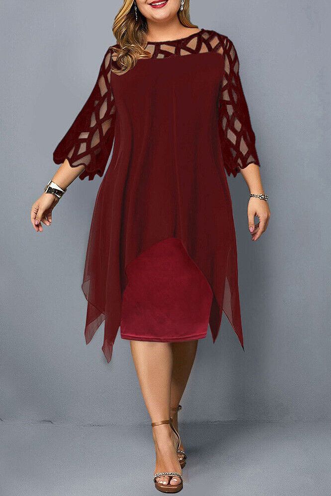 Elegant women's midi dress with comfortable stretch fabric, suitable for travel and versatile styling.