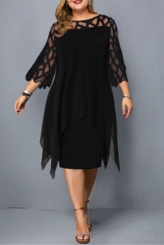 Flattering stretch midi dress for women, offering comfortable and versatile style for any occasion or everyday.