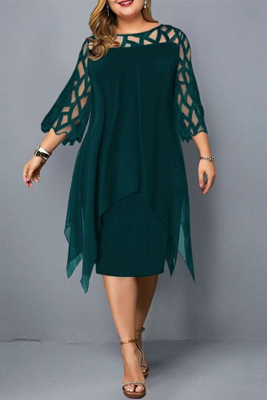 Everyday women's stretch midi dress. Comfortable, versatile, and flattering for a chic, elegant look.