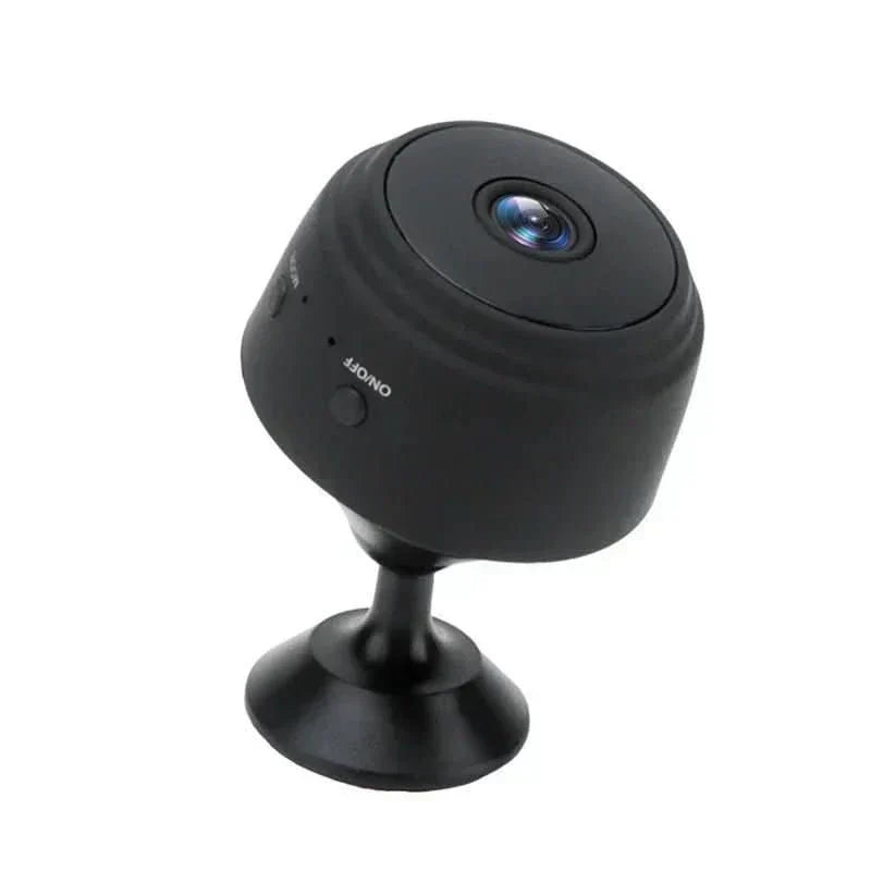 Home security gadget: compact 1080P HD camera, night vision enabled, with intuitive app control.
