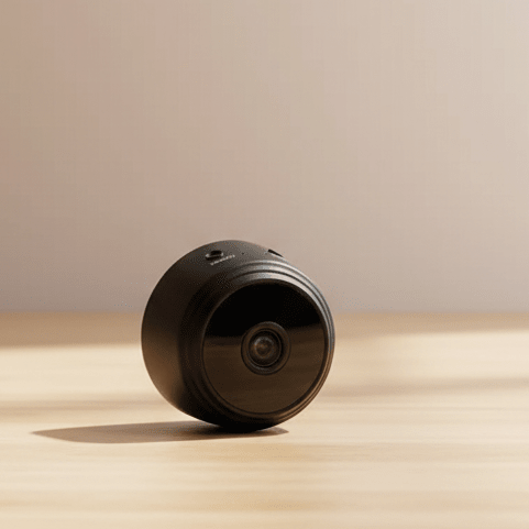 App-controlled compact 1080P HD security camera with night vision, perfect for discreet monitoring.